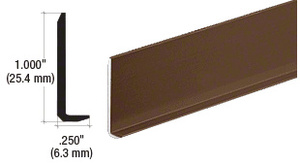 CRL Bronze Electro-Static Paint Aluminum 1/4" L-Bar Extrusion