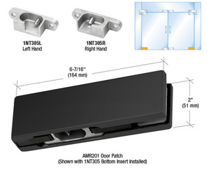 CRL Matte Black LH European Bottom Door Patch Fitting