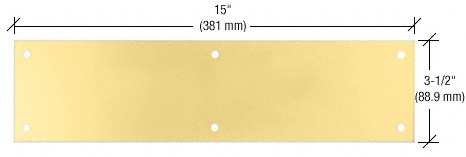 CRL Polished Brass 3-1/2" x 15" Push Plate