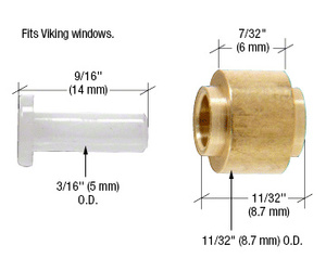 CRL 11/32" Brass Replacement Sliding Window Roller with Axle Pin for Viking Series M70 Windows
