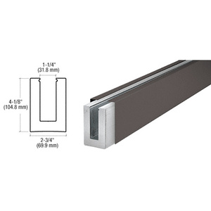 CRL B7S Series Duranodic Bronze Custom Length Square Base Shoe for 3/4" Glass