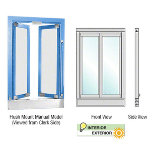 CRL Custom Color and Size Manual Flush Mount Bi-Fold Service Window
