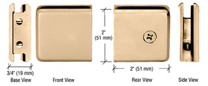 CRL Satin Brass Beveled Style Notch-in-Glass Fixed Panel U-Clamp