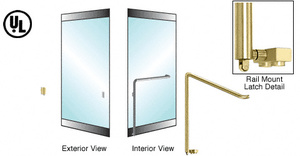 CRL-Blumcraft® Polished Brass Left Hand Reverse Rail Mount Retainer Plate "Z" Exterior Bottom Securing Panic Handle