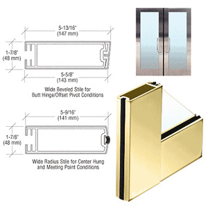 CRL 5-1/2" Polished Brass Wide Stile Clad Full Framed Door