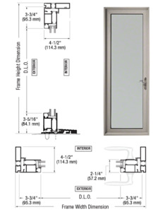 CRL-U.S. Aluminum Clear Anodized Series 925 Single Patio Door Hinge Right Swing Out