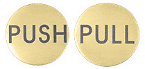 CRL Satin Brass 2" Round Push/Pull Set - Etched Brass