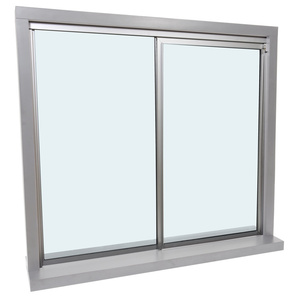 CRL Florence Satin Anodized Factory Glazed "OX" Model with 1/4" Tempered Glass Pass-Thru Assembly 48" Width 48" Height