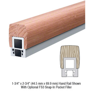 CRL-Blumcraft® Ash 597 Series 1-3/4" x 2-3/4" Wood Hand Railing