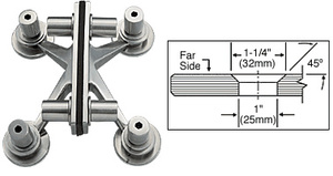 CRL 316 Polished Stainless 4-Way Balustrade Bracket