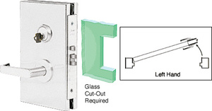 CRL Satin Anodized 6" x 10" LH Center Lock With Deadlatch in Storeroom Function