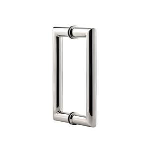 Polished Chrome 6" Mitered Style Back to Back Handles with Washers