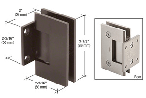 CRL Oil Rubbed Bronze Geneva Series 5 Degree Pre-Set Wall Mount Short Back Plate Hinge