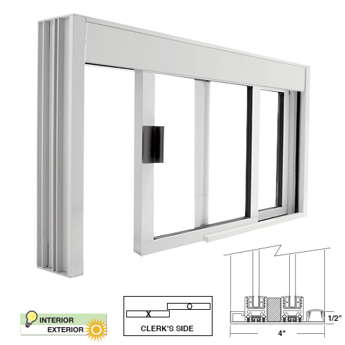 CRL Standard Size Manual DW Deluxe Service Window Unglazed with Half ...