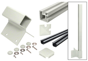 CRL Oyster White 1100 Series Outiside 90 Degree Fascia Mount Post Kit