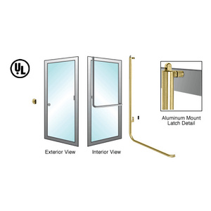 CRL-Blumcraft® Satin Brass Left Hand Reverse Aluminum Door Mount Keyed Access "Z" Exterior Balanced Door Panic Handle