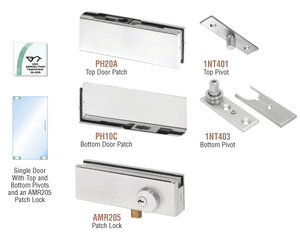 CRL Satin Anodized North American Patch Door Kit - With Lock