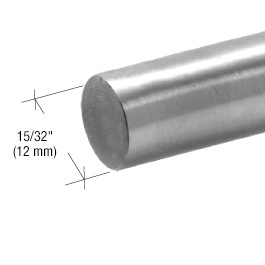 CRL 316 Brushed Stainless 15/32" Diameter Stainless Steel Bar 236-1/4"
