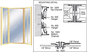 CRL Gold Anodized Custom Size Triple Mirror Frame