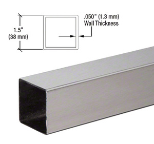 CRL Brushed Stainless 1-1/2" Square Tubing - 98"