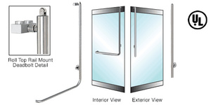 CRL-Blumcraft® Polished Stainless Right Hand Reverse Rail Mount Cylinder/Thumbturn "JS" Roll Top Deadbolt Handle