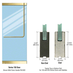 CRL-Blumcraft® Satin Brass 150 Series Entrance Door - 1/2" Glass
