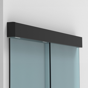 CRL50 Matte Black Series Single Sliding Door with Fixed Panel Wall Mount Kit