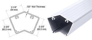 CRL Metallic Silver 200, 300, 350, and 400 Series 36" 135 Degree Fascia Mount Post Only