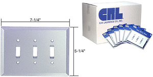 CRL Clear Mirror Glass Triple Toggle Switch in Bulk Pack