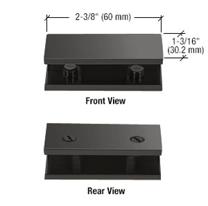 CRL Matte Black No-Drill Fixed Panel Glass Clamp