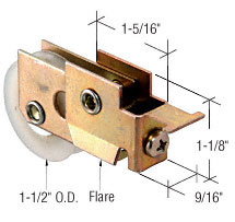 CRL 1-1/2" Nylon Ball-Bearing Wardrobe Door Roller Assembly