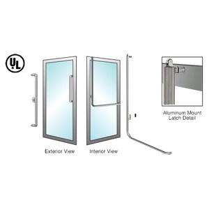 CRL-Blumcraft® Brushed Stainless Left Hand Reverse Aluminum Door Mount "X" Keyed Access Balanced Door Panic Handle