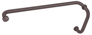 CRL Oil Rubbed Bronze 8" Pull Handle and 24" Towel Bar BM Series Combination With Metal Washers
