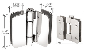CRL Polished Stainless Zurich 01 Series 180 Degree Glass-to-Glass Inswing Bi-Fold Hinge