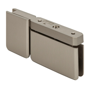 CRL Brushed Nickel Top or Bottom Mount Prima Pivot Hinge with Attached U-Clamp