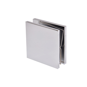 CRL Polished Chrome Square Style Hole-in-Glass Fixed Panel U-Clamp