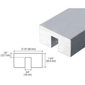 CRL-Blumcraft® Mill Aluminum Custom 339 Series 3-1/2" x 1-3/4" Extruded Aluminum Cap Rail