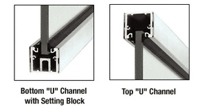 CRL Polished Stainless Custom Length U-Channel with Roll-In Top Load Gasket