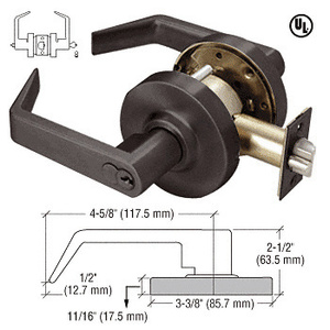 CRL Oil Rubbed Bronze Heavy-Duty Grade 2 Lever Locksets Entrance - 7-Pin SFIC