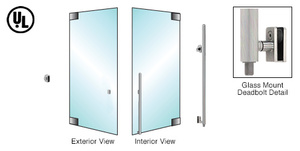 CRL-Blumcraft® Brushed Stainless Left Hand Reverse Glass Mount Cylinder/Thumbturn Z Series Deadbolt Handle