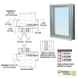 CRL Satin Anodized Aluminum Clamp-On Frame Exterior Glazed Vision Window