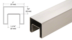 CRL 316 Brushed Stainless 2" Square Roll Formed Cap Rail - 19'-8"