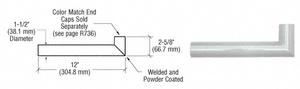 CRL Metallic Silver Quick Connect Wall Hand Rail Return for 1-1/2" Diameter Tubing