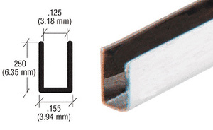 CRL Stainless Steel 1/8" Opening 1/4" Height U-Channel