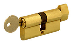 CRL Polished Brass Keyed Cylinder Lock with Thumbturn