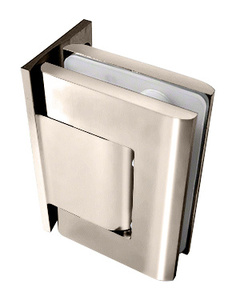 CRL Brushed Satin Nickel Biloba Offset Back Plate Wall-to-Glass Hinge - No Hold Open