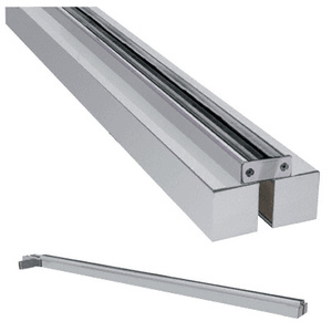 CRL Brushed Stainless Custom Size Double Door Glass-to-Wall Floating Header with Fin Brackets