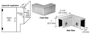 CRL Polished Chrome 90 Degree "Sleeve Over" Glass Clamp