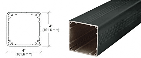 CRL Matte Black Standard 4" x 4" Square 36" Long Post
