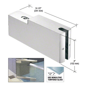 CRL Brushed Stainless 4" Square GRS Dry Glaze 9-1/2" Top Patch Gate Rail for 1/2" Glass